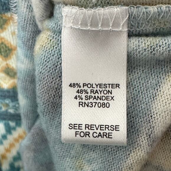 Cato Cowl Neck Pullover Top Size XL Aztec Southwest Print Batwing Long Sleeve - Picture 4 of 9